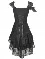 Black Gothic Off-the-Shoulder Lace Irregular Short Party Dress