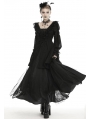 Black Vintage Gothic Dot Chiffon Dress Coat for Women