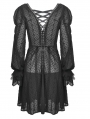 Black Vintage Gothic Dot Chiffon Dress Coat for Women