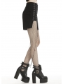 Black Gothic Punk Grunge Moto Style Asymmetric Mini Skirt