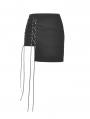 Black Gothic Punk Grunge Moto Style Asymmetric Mini Skirt