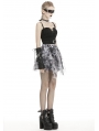 Black Gothic Punk Grunge Decadent Irregular Mini Skirt