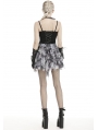 Black Gothic Punk Grunge Decadent Irregular Mini Skirt