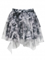 Black Gothic Punk Grunge Decadent Irregular Mini Skirt