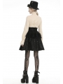 Black Gothic PU Leather Short Layered Skirt