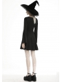 Black and White Cute Gothic Grunge Long Sleeve Short Daily Wear Dress 