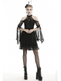 Black Gothic Off-the-Shoulder Lace Long Sleeve Short Party Dress
