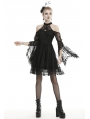 Black Gothic Off-the-Shoulder Lace Long Sleeve Short Party Dress