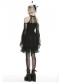 Black Gothic Off-the-Shoulder Lace Long Sleeve Short Party Dress
