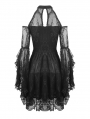 Black Gothic Off-the-Shoulder Lace Long Sleeve Short Party Dress