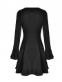 Black and White Gothic Grunge Long Sleeve Daily Wear Short Dress