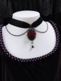 Vintage Dark Rose Chain Choker Necklace