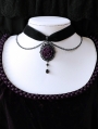 Vintage Dark Rose Chain Choker Necklace