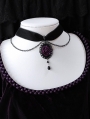 Vintage Dark Rose Chain Choker Necklace