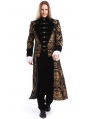 Gold Printing Pattern Gothic Swallow Tail Long Coat for Men