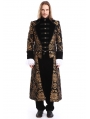 Gold Printing Pattern Gothic Swallow Tail Long Coat for Men