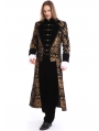 Gold Printing Pattern Gothic Swallow Tail Long Coat for Men