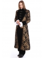 Gold Printing Pattern Gothic Swallow Tail Long Coat for Men