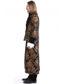 Gold Printing Pattern Gothic Swallow Tail Long Coat for Men