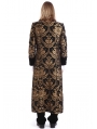 Gold Printing Pattern Gothic Swallow Tail Long Coat for Men