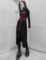 Black and Red Plaid Street Fashion Grunge Gothic Vest Top for Women