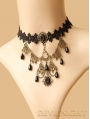 Dark Queen of Black Lace Vintage Gothic Necklace