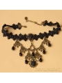 Dark Queen of Black Lace Vintage Gothic Necklace