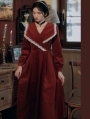 Red Vintage Medieval Inspried Long Daily Wear Dress