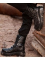 Black Gothic Punk Lace-up Platform Mid-Calf Boots for Men