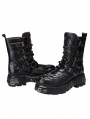 Black Gothic Punk Lace-up Platform Mid-Calf Boots for Men