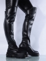 Black Gothic Punk Knee Platform Boots for Men