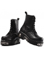 Black Gothic Punk Platform Mid-Calf Boots for Men