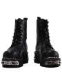 Black Gothic Punk Platform Mid-Calf Boots for Men