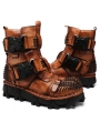 Brown Steampunk Mid-Calf Boots for Men