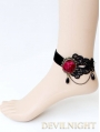 Black Rose Lace Gothic Ankle Bracelet