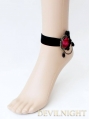 Black Rose Lace Gothic Ankle Bracelet