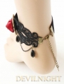 Black Rose Lace Gothic Ankle Bracelet