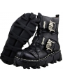 Brown / Black Gothic Steampunk Skull Mid-Calf Boots for Men