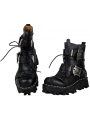 Brown / Black Gothic Steampunk Skull Mid-Calf Boots for Men