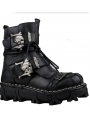 Brown / Black Gothic Steampunk Skull Mid-Calf Boots for Men