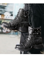 Black Gothic Punk Skull Mid-Calf Boots for Men