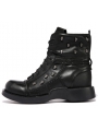 Black Gothic Punk Skull Mid-Calf Boots for Men