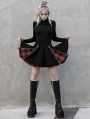 Black and Red Plaid Street Fashion Gothic Grunge Punk Short Skirt