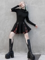 Black and Red Plaid Street Fashion Gothic Grunge Punk Short Skirt