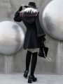 Black Street Fashion Vintage Gothic Grunge Long Lantern Sleeves Short Coat for Women