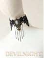 Black Lace Victorian Pendant Gothic Necklace