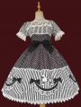 Black / Pink / Red Infanta Poodle Applique Short Sleeve Sweet Lolita OP Dress
