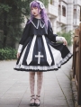 Black and White Infanta Lace Cross Classic Lolita JSK Dress