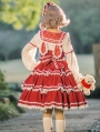 Black / Red / Blue Infanta Lace Applique Sweet Lolita JSK Dress