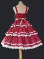 Black / Red / Blue Infanta Lace Applique Sweet Lolita JSK Dress